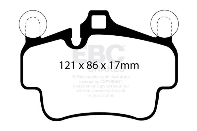 EBC 07-08 Porsche 911 (997) (Cast Iron Rotor only) 3.6 Carrera 2 Yellowstuff Front Brake Pads EBC Brake Pads - Performance  AXOPROS
