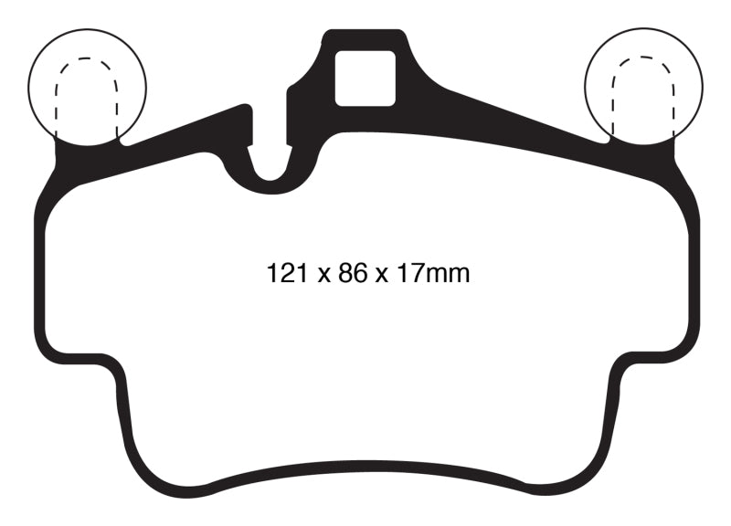 EBC 07-08 Porsche 911 (997) (Cast Iron Rotor only) 3.6 Carrera 2 Yellowstuff Front Brake Pads EBC Brake Pads - Performance  AXOPROS