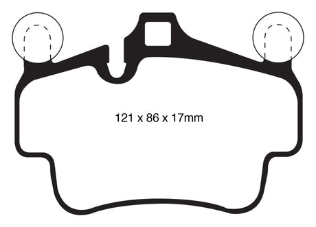EBC 07-08 Porsche 911 (997) (Cast Iron Rotor only) 3.6 Carrera 2 Yellowstuff Front Brake Pads EBC Brake Pads - Performance  AXOPROS