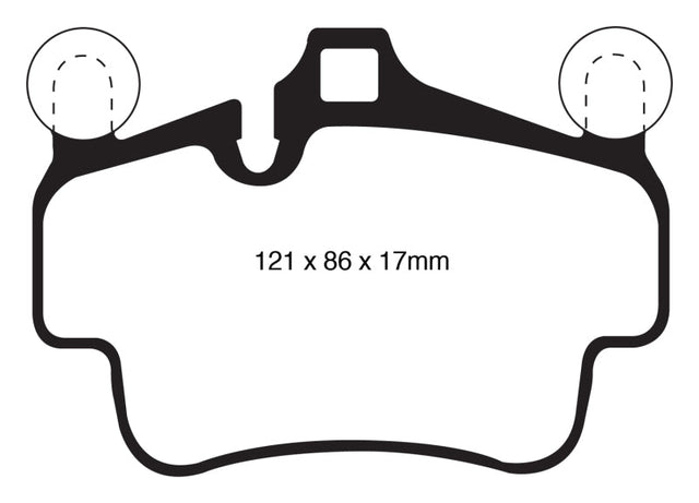 EBC 07-08 Porsche 911 (997) (Cast Iron Rotor only) 3.6 Carrera 2 Yellowstuff Front Brake Pads EBC Brake Pads - Performance  AXOPROS