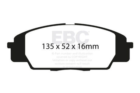 EBC 07-11 Acura CSX (Canada) 2.0 Type S Yellowstuff Front Brake Pads EBC Brake Pads - Performance  AXOPROS