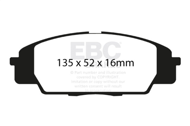 EBC 07-11 Acura CSX (Canada) 2.0 Type S Yellowstuff Front Brake Pads EBC Brake Pads - Performance  AXOPROS
