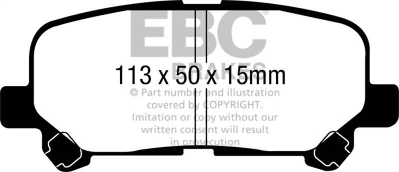 EBC 07-13 Acura MDX 3.7 Greenstuff Rear Brake Pads (For 12.6in. Rotors) EBC Brake Pads - Performance  AXOPROS