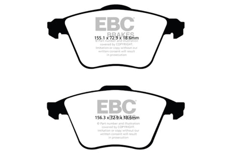 EBC 07-13 Mazda 3 2.3 Turbo Greenstuff Front Brake Pads EBC Brake Pads - Performance  AXOPROS