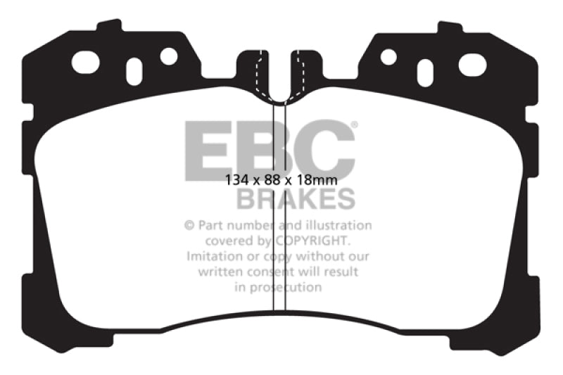 EBC 07+ Lexus LS460 4.6 Redstuff Front Brake Pads EBC Brake Pads - Performance  AXOPROS