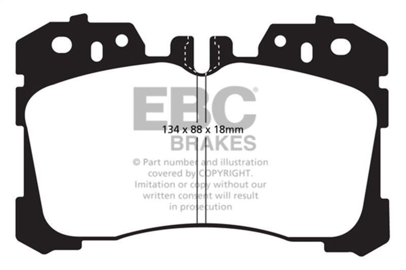 EBC 07+ Lexus LS460 4.6 Redstuff Front Brake Pads EBC Brake Pads - Performance  AXOPROS