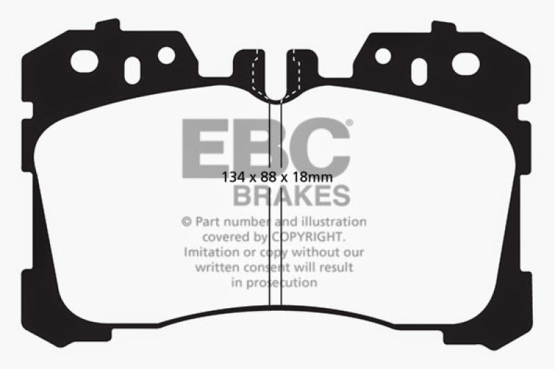 EBC 07+ Lexus LS460 4.6 Redstuff Front Brake Pads EBC Brake Pads - Performance  AXOPROS