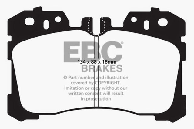 EBC 07+ Lexus LS460 4.6 Redstuff Front Brake Pads EBC Brake Pads - Performance  AXOPROS