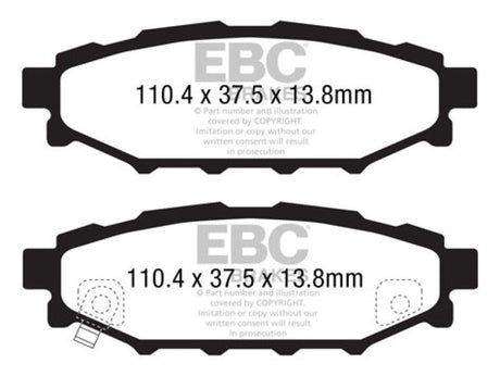 EBC 08-10 Subaru Impreza 2.5 Bluestuff Rear Brake Pads EBC Brake Pads - Racing  AXOPROS