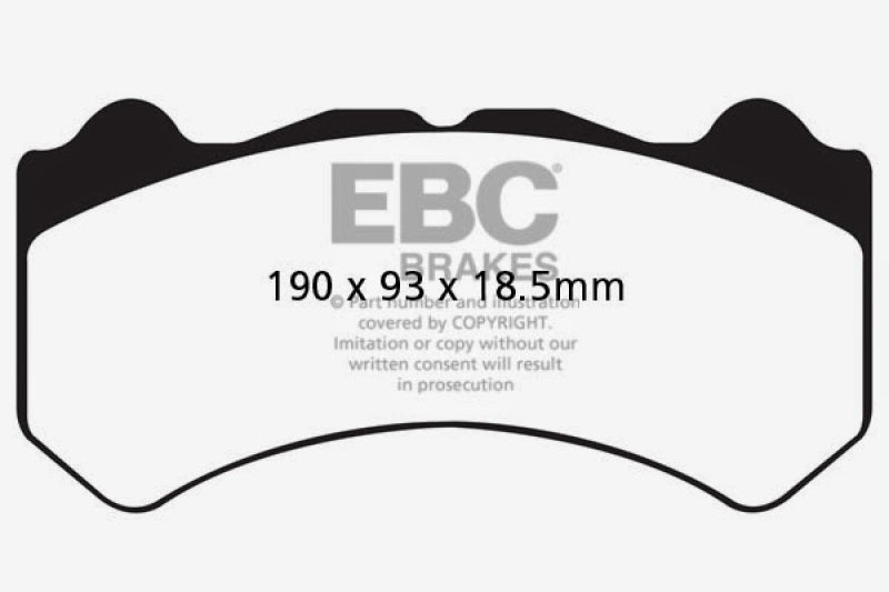 EBC 08-11 Nissan GT-R (R35) 3.8 Twin Turbo (Cast Iron Rotors) Yellowstuff Front Brake Pads EBC Brake Pads - Performance  AXOPROS
