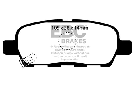 EBC 08-13 Infiniti EX35 3.5 Yellowstuff Rear Brake Pads EBC Brake Pads - Performance  AXOPROS