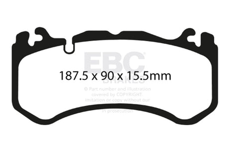 EBC 08-13 Mercedes-Benz C63 AMG (W204) 6.2 Bluestuff Front Brake Pads EBC Brake Pads - Racing  AXOPROS