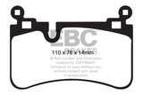 EBC 08-13 Mercedes-Benz C63 AMG (W204) 6.2 Yellowstuff Rear Brake Pads EBC Brake Pads - Performance  AXOPROS