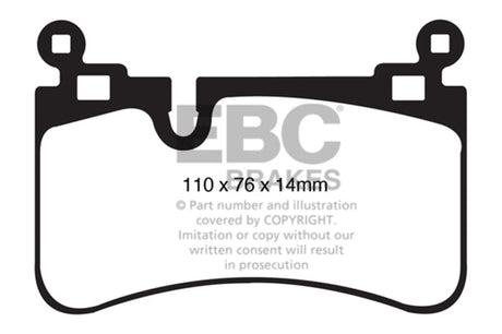 EBC 08-13 Mercedes-Benz C63 AMG (W204) 6.2 Yellowstuff Rear Brake Pads EBC Brake Pads - Performance  AXOPROS