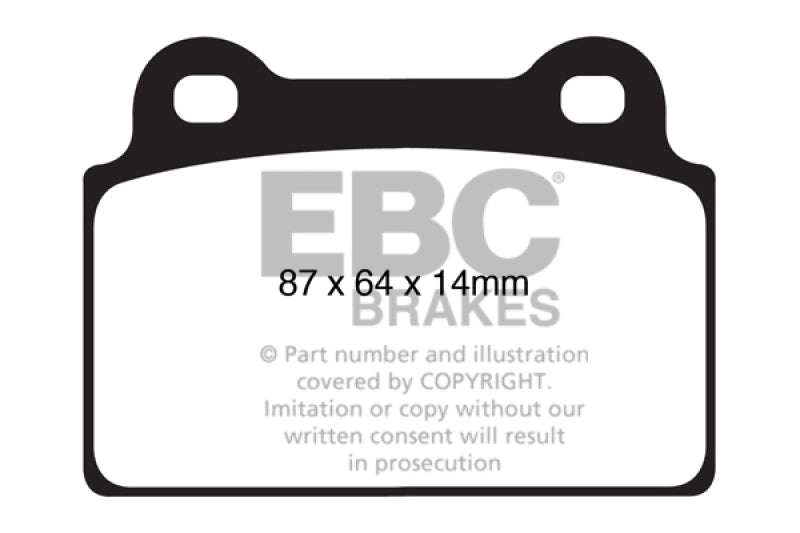 EBC 08-16 Mitsubishi Lancer Evo 10 2.0 Turbo (1 piece rotor) Bluestuff Rear Brake Pads EBC Brake Pads - Racing  AXOPROS