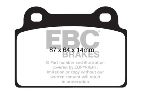 EBC 08-16 Mitsubishi Lancer Evo 10 2.0 Turbo (1 piece rotor) Bluestuff Rear Brake Pads EBC Brake Pads - Racing  AXOPROS