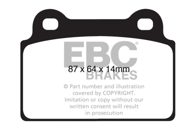 EBC 08-16 Mitsubishi Lancer Evo 10 2.0 Turbo (1 piece rotor) Bluestuff Rear Brake Pads EBC Brake Pads - Racing  AXOPROS