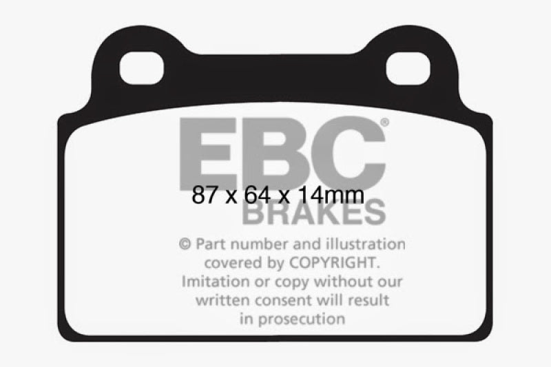 EBC 08-16 Mitsubishi Lancer Evo 10 2.0 Turbo (1 piece rotor) Redstuff Rear Brake Pads EBC Brake Pads - Performance  AXOPROS