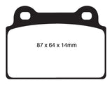 EBC 08-16 Mitsubishi Lancer Evo 10 2.0 Turbo (1 piece rotor) Redstuff Rear Brake Pads EBC Brake Pads - Performance  AXOPROS