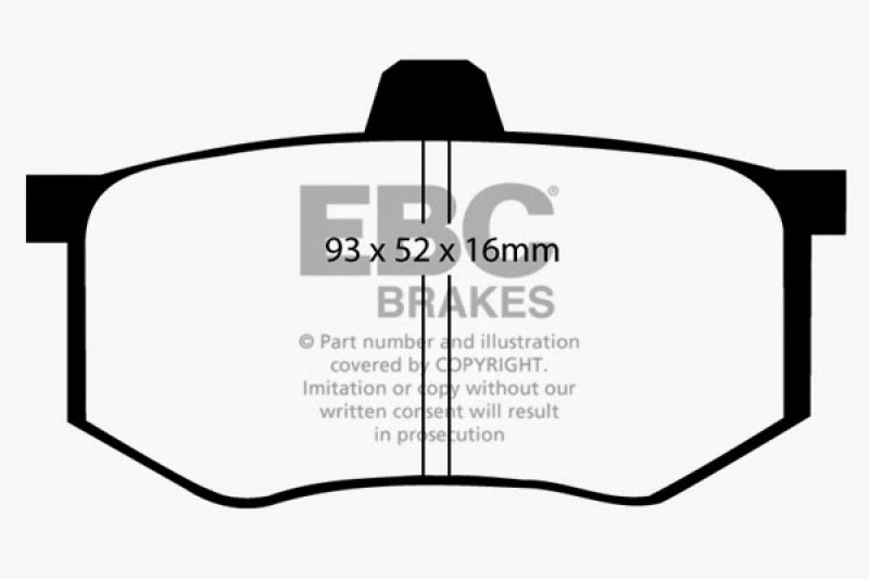 EBC 08-16 Mitsubishi Lancer Evo 10 2.0 Turbo (1 piece rotor) Ultimax2 Rear Brake Pads EBC Brake Pads - OE  AXOPROS