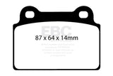 EBC 08-16 Mitsubishi Lancer Evo 10 2.0 Turbo (1 piece rotor) Yellowstuff Rear Brake Pads EBC Brake Pads - Performance  AXOPROS