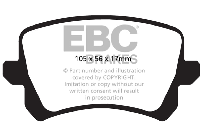 EBC 08-17 Volkswagen Passat CC Yellowstuff Rear Brake Pads EBC Brake Pads - Performance  AXOPROS