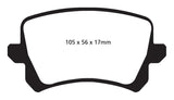 EBC 08-17 Volkswagen Passat CC Yellowstuff Rear Brake Pads EBC Brake Pads - Performance  AXOPROS