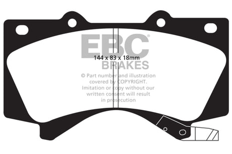 EBC 08+ Lexus LX570 5.7 Greenstuff Front Brake Pads EBC Brake Pads - Performance  AXOPROS