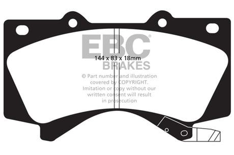 EBC 08+ Lexus LX570 5.7 Greenstuff Front Brake Pads EBC Brake Pads - Performance  AXOPROS
