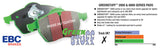 EBC 08+ Smart Fortwo 1.0 Greenstuff Front Brake Pads EBC Brake Pads - Performance  AXOPROS