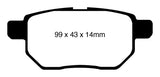 EBC 09-10 Pontiac Vibe 1.8 Yellowstuff Rear Brake Pads EBC Brake Pads - Performance  AXOPROS