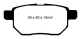 EBC 09-10 Pontiac Vibe 1.8 Yellowstuff Rear Brake Pads EBC Brake Pads - Performance  AXOPROS