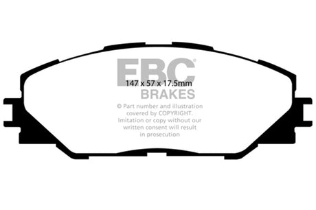EBC 09-10 Pontiac Vibe 2.4 2WD Ultimax2 Front Brake Pads EBC Brake Pads - OE  AXOPROS