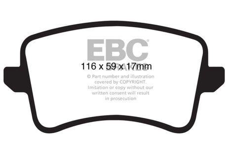 EBC 09-11 Audi A4 2.0 Turbo Redstuff Rear Brake Pads EBC Brake Pads - Performance  AXOPROS