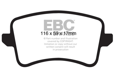 EBC 09-11 Audi A4 2.0 Turbo Redstuff Rear Brake Pads EBC Brake Pads - Performance  AXOPROS