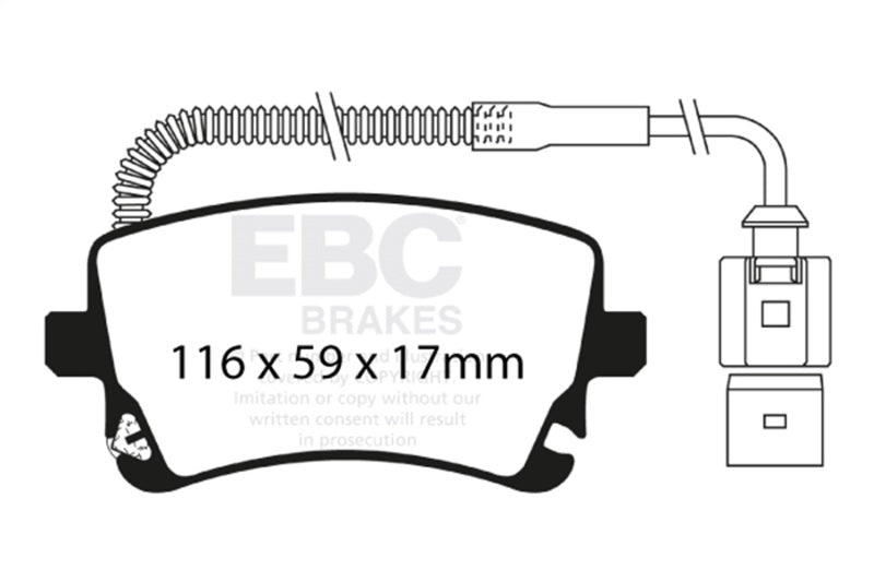 EBC 09-11 Audi A6 Quattro 3.0 Supercharged Yellowstuff Rear Brake Pads EBC Brake Pads - Performance  AXOPROS