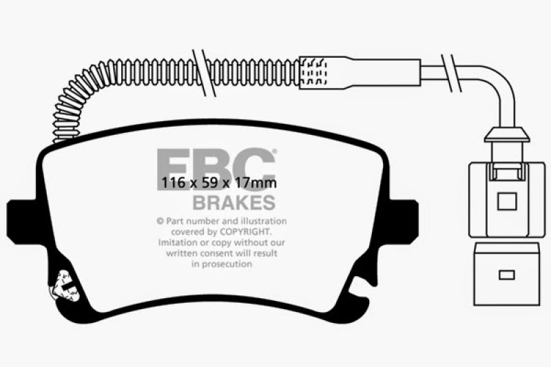 EBC 09-11 Audi A6 Quattro 3.0 Supercharged Yellowstuff Rear Brake Pads EBC Brake Pads - Performance  AXOPROS