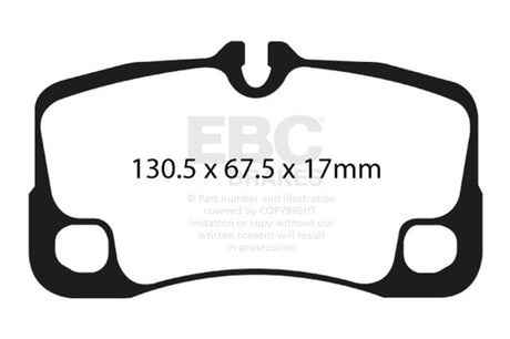EBC 09-12 Porsche 911 (997) (Cast Iron Rotor only) 3.6 Carrera 2 Redstuff Rear Brake Pads EBC Brake Pads - Performance  AXOPROS