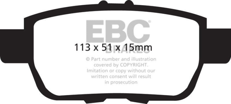 EBC 09-14 Acura TL 3.5 Yellowstuff Rear Brake Pads EBC Brake Pads - Performance  AXOPROS