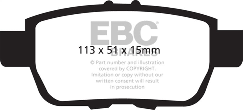 EBC 09-14 Acura TL 3.5 Yellowstuff Rear Brake Pads EBC Brake Pads - Performance  AXOPROS