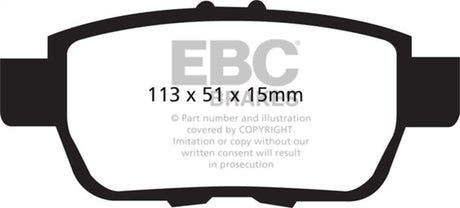 EBC 09-14 Acura TL 3.5 Yellowstuff Rear Brake Pads EBC Brake Pads - Performance  AXOPROS