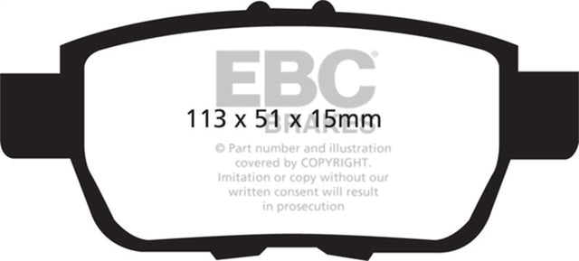 EBC 09-14 Acura TL 3.5 Yellowstuff Rear Brake Pads EBC Brake Pads - Performance  AXOPROS