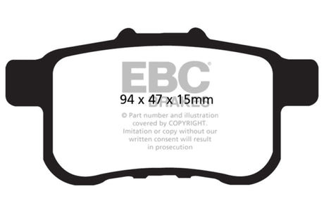EBC 09-14 Acura TSX 2.4 Greenstuff Rear Brake Pads EBC Brake Pads - Performance  AXOPROS