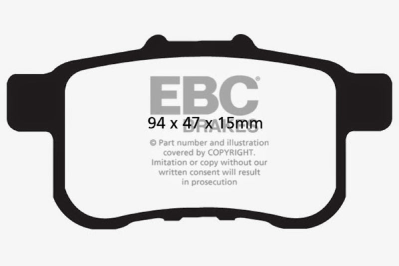 EBC 09-14 Acura TSX 2.4 Yellowstuff Rear Brake Pads EBC Brake Pads - Performance  AXOPROS