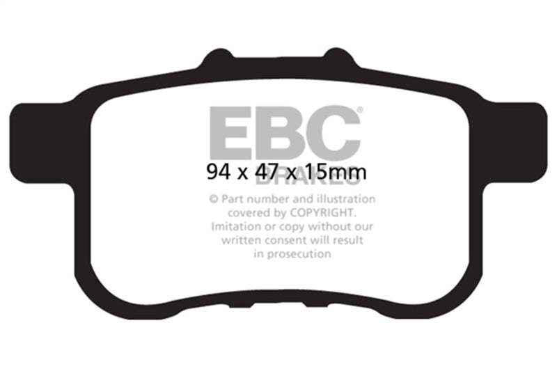 EBC 09-14 Acura TSX 2.4 Yellowstuff Rear Brake Pads EBC Brake Pads - Performance  AXOPROS