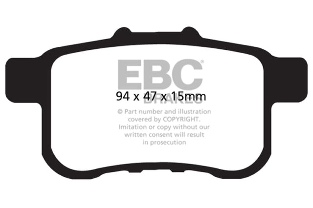 EBC 09-14 Acura TSX 2.4 Yellowstuff Rear Brake Pads EBC Brake Pads - Performance  AXOPROS