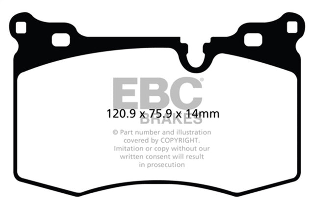 EBC 09-14 Mini Hardtop 1.6 Turbo J.C Works Yellowstuff Front Brake Pads EBC Brake Pads - Performance  AXOPROS