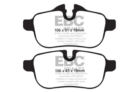 EBC 09+ BMW Z4 3.0 (E89) Yellowstuff Rear Brake Pads EBC Brake Pads - Performance  AXOPROS
