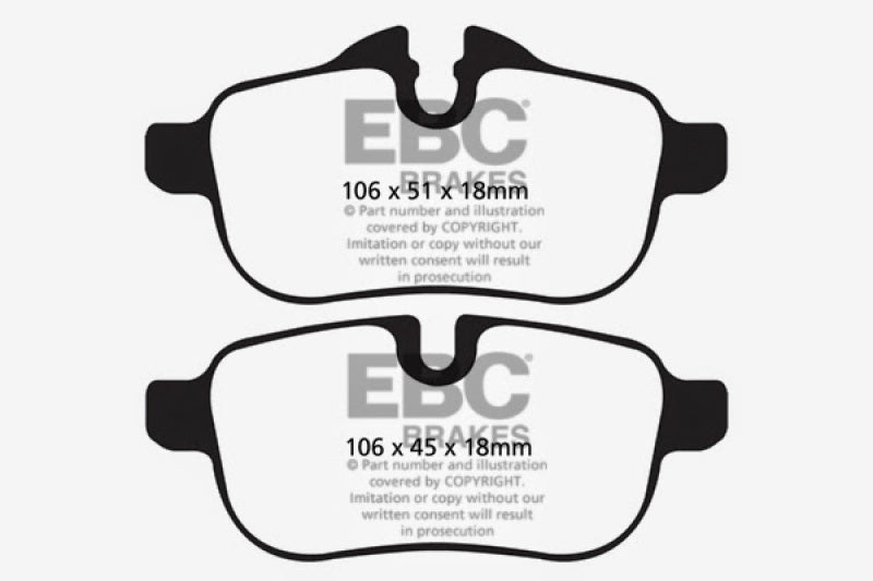 EBC 09+ BMW Z4 3.0 (E89) Yellowstuff Rear Brake Pads EBC Brake Pads - Performance  AXOPROS