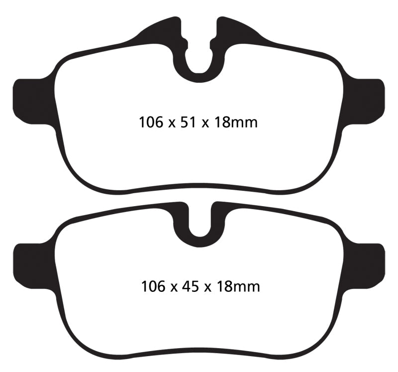 EBC 09+ BMW Z4 3.0 (E89) Yellowstuff Rear Brake Pads EBC Brake Pads - Performance  AXOPROS